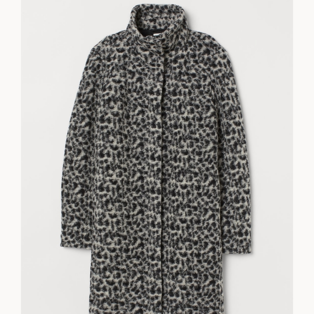 H&M Wool Blend Animal Print Coat